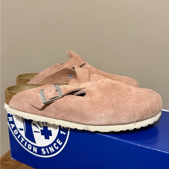 Birkenstock Boston Clay Pink Suede Slip-On Clogs, Size 39 - Picture 7 of 8